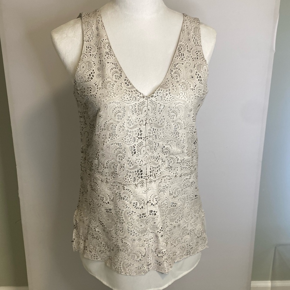 Sleeveless leather tank